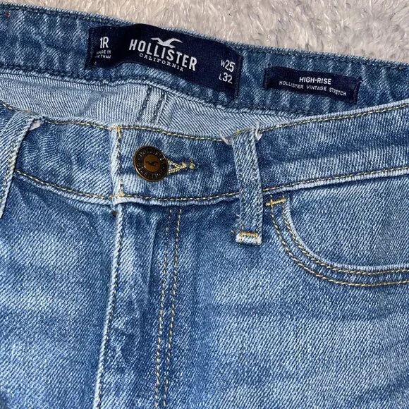 Hollister High Rise Wide-Leg Jeans Twist | Size 25x32 - Picture 3 of 6
